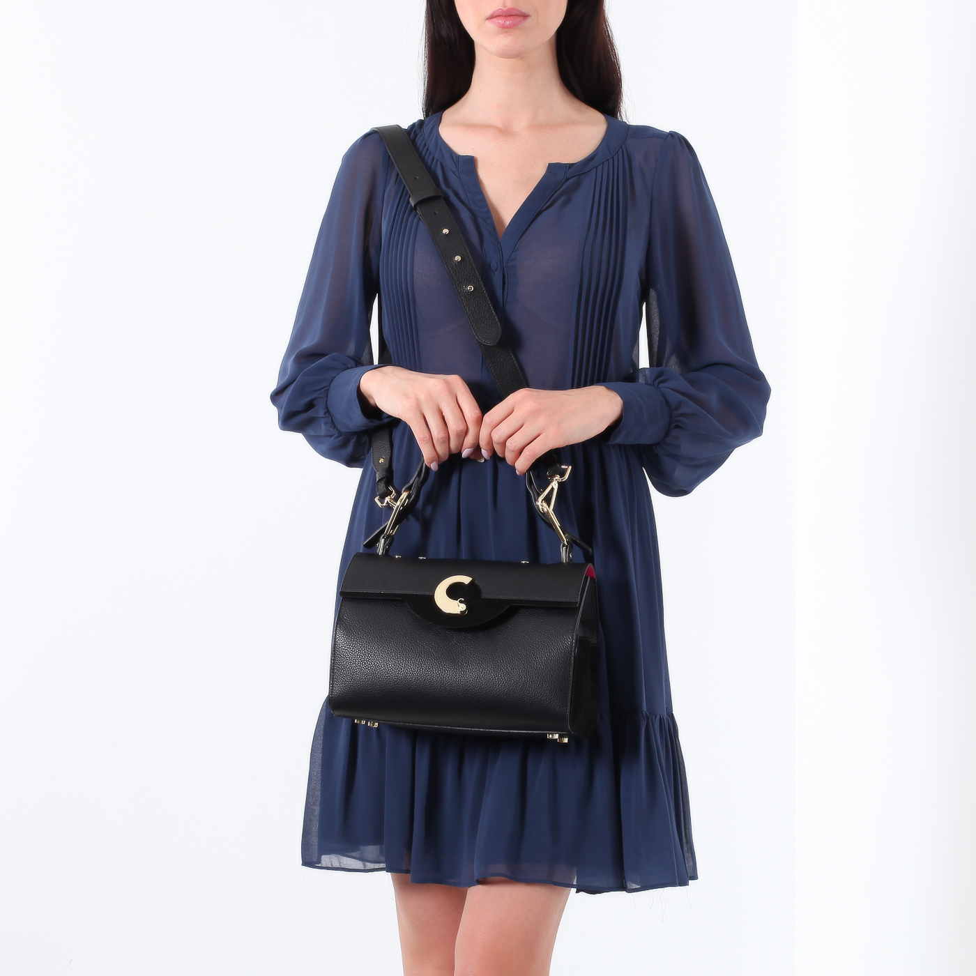 Сумочка из кожи и замши Carlo Salvatelli Gemma Camoscio