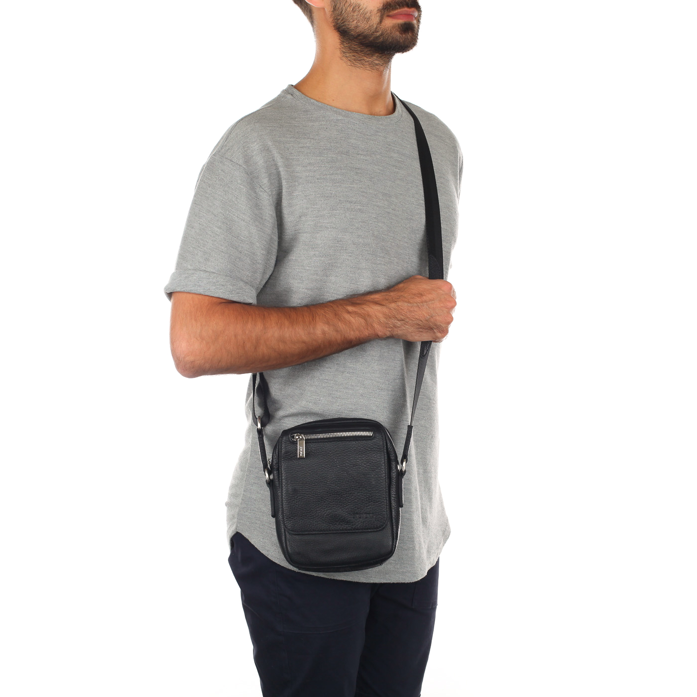 Мужская кожаная сумка через плечо Stevens 