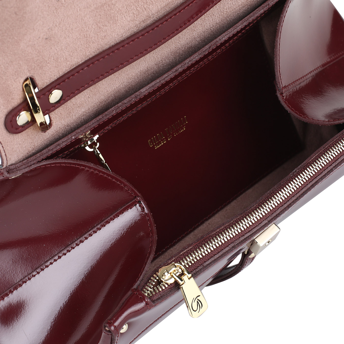 Бордовая сумка с откидным клапаном Gilda Tonelli Pad Eco