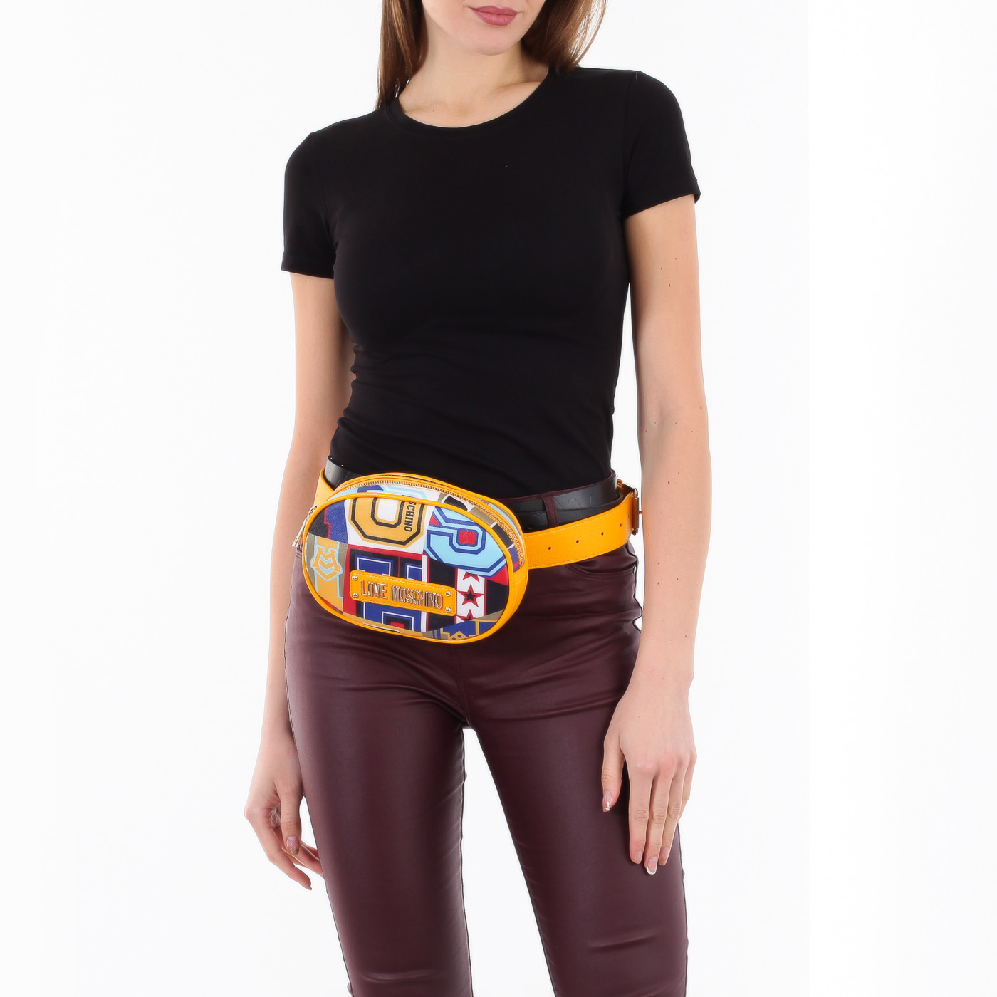 Овальная сумочка на пояс Love Moschino Graphic Alphabet