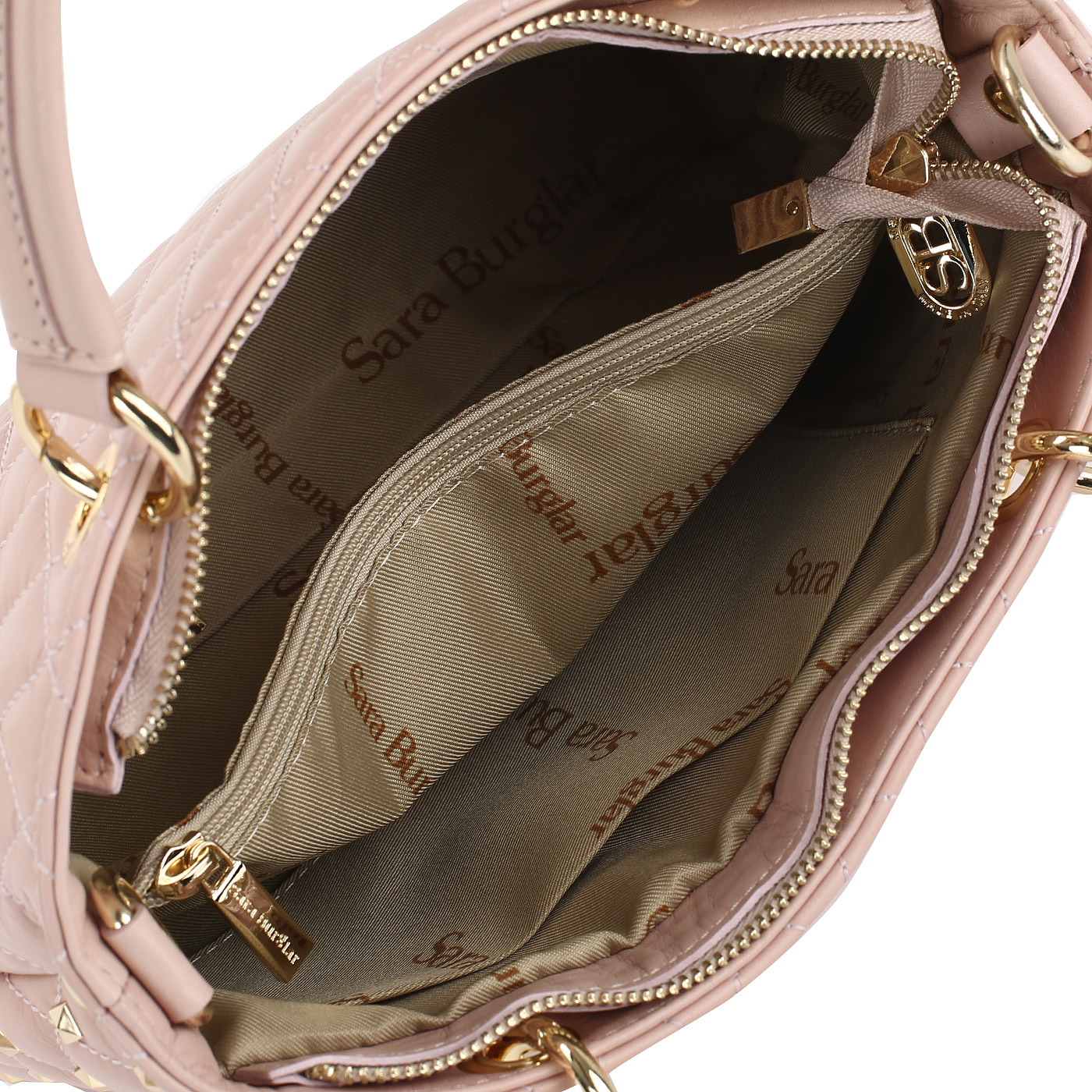 Кожаная сумка с клепками Sara Burglar Nelly Star