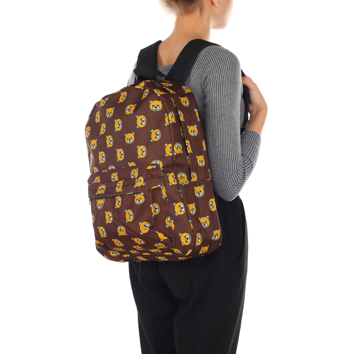 Вместительный детский тканевый рюкзак с принтом Creative 