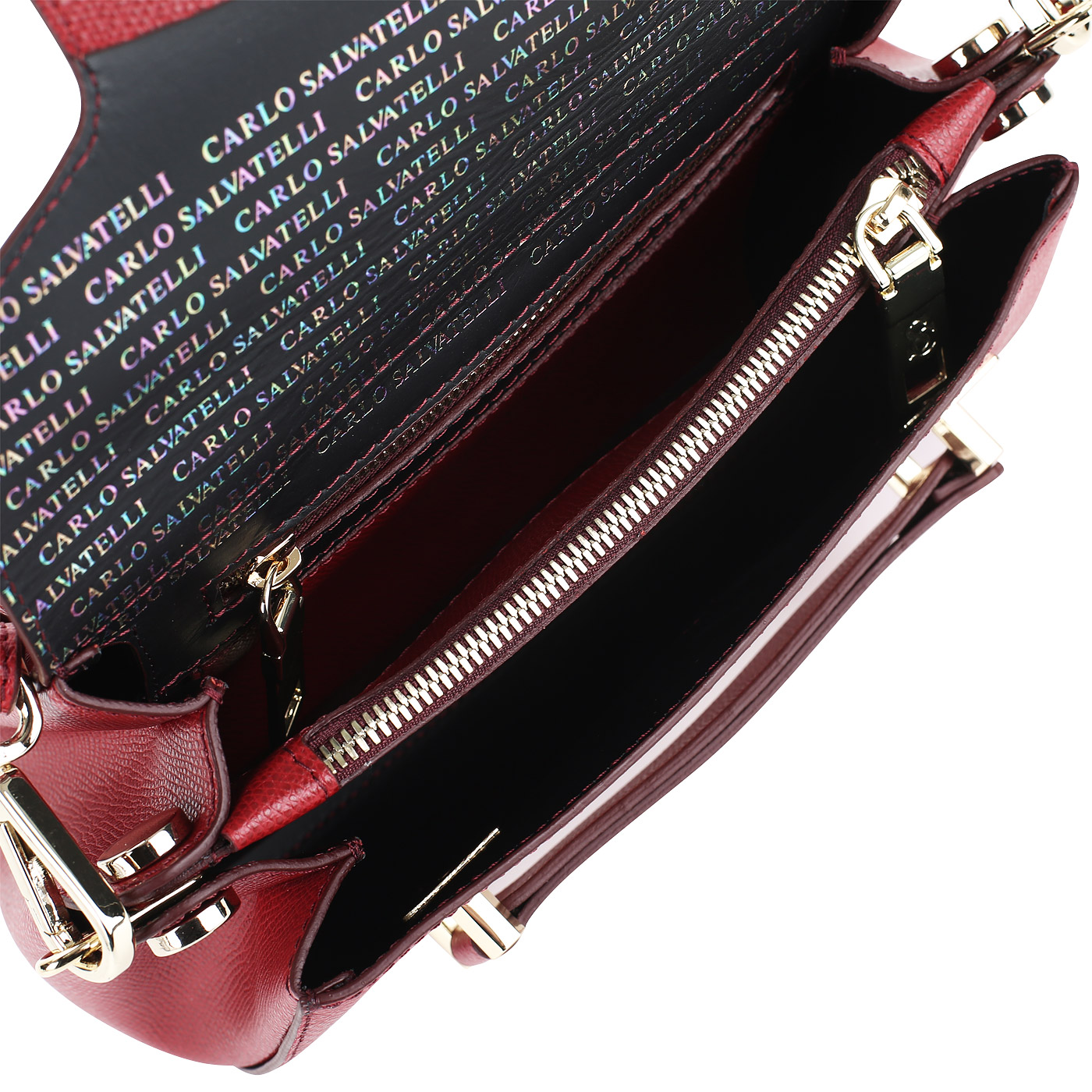 Красная сумочка с тиснением Carlo Salvatelli Lord