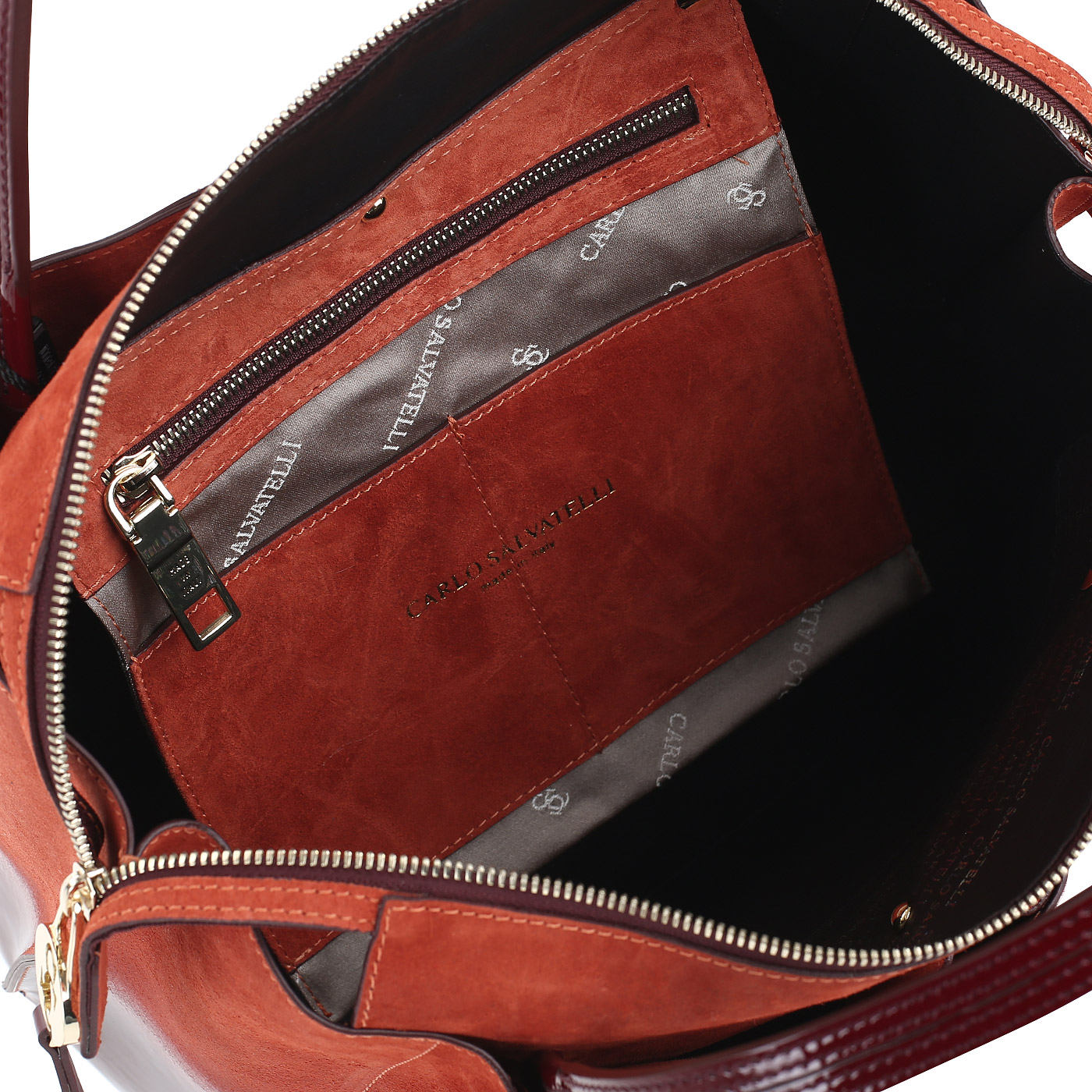 Сумка из натуральной кожи и замши Carlo Salvatelli Sorrento