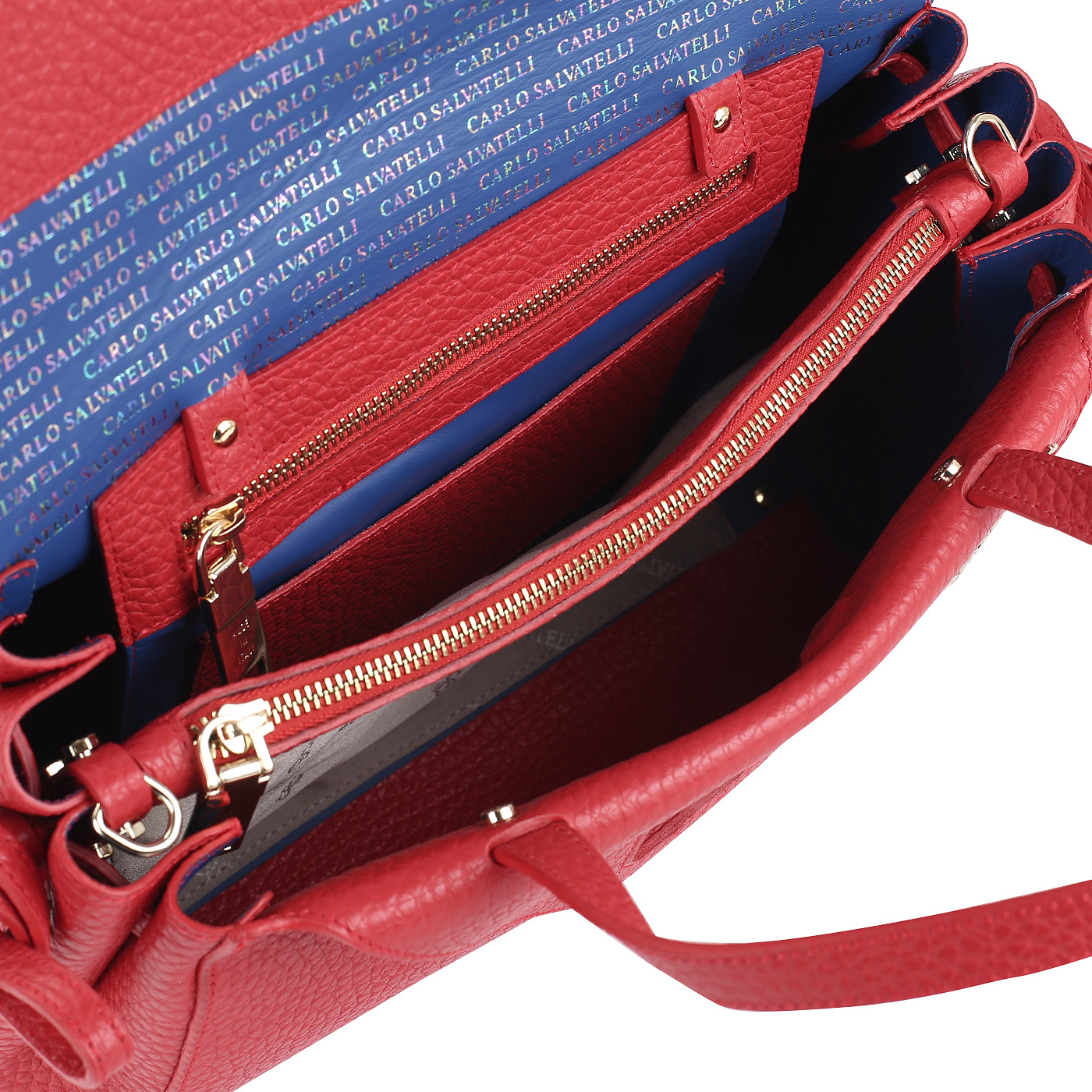 Вместительная кожаная сумка Carlo Salvatelli Cervino